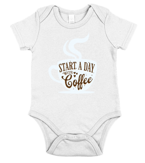 Start a day with Coffee Short Sleeve Baby One-Piece