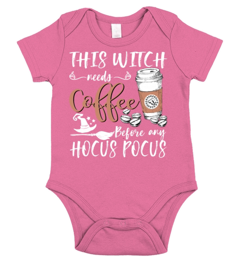 This Witch Needs Coffee Before Any Hocus Pocus Short Sleeve Baby One-Piece