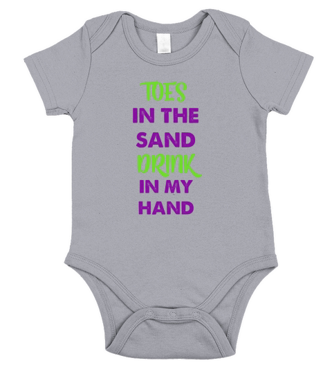 Toes in the Sand Drink in my Hand Short Sleeve Baby One-Piece