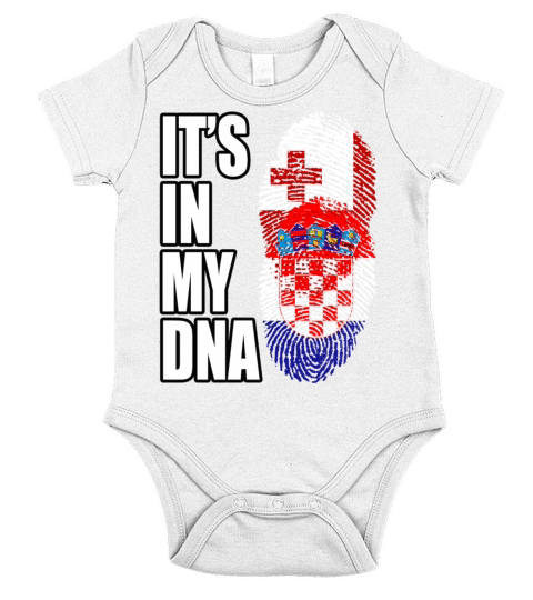Tongan And Croatian Mix Heritage DNA Flag Short Sleeve Baby One-Piece