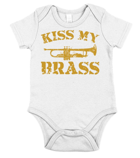 Trumpet Player Pun Vintage Kiss My Short Sleeve Baby One-Piece