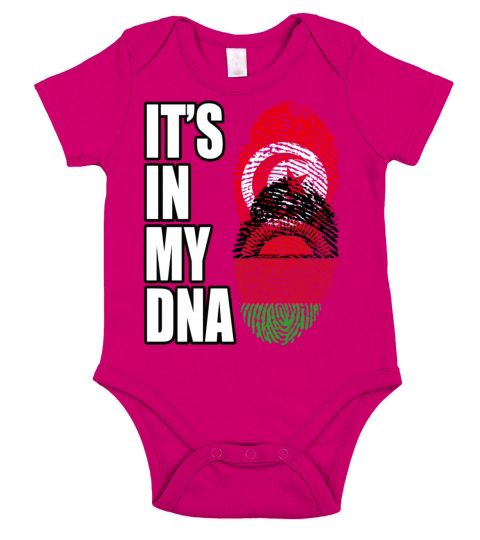Tunisian And Malawian Mix Heritage DNA Flag Short Sleeve Baby One-Piece