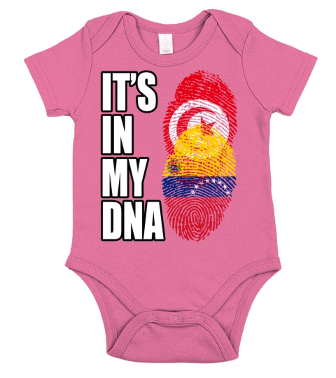 Tunisian And Venezuelan Mix Heritage DNA Flag Short Sleeve Baby One-Piece