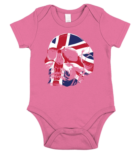United Kingdom - UK Skull Great Britain Union Jack Short Sleeve Baby One-Piece