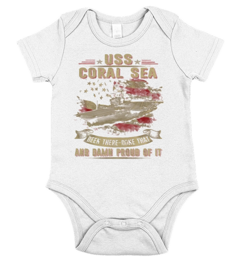 Uss Coral Sea Cv 43 T Shirt Short Sleeve Baby One-Piece