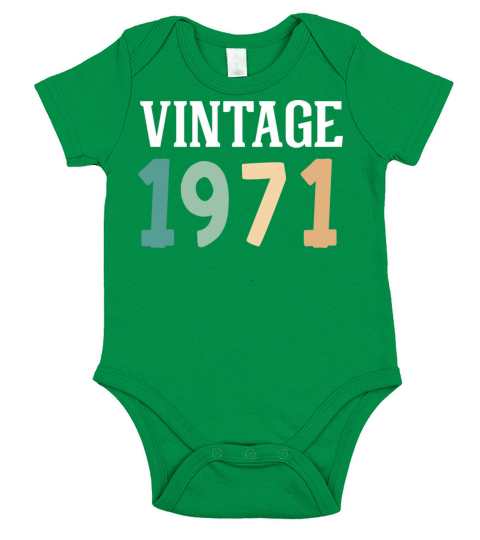 Vintage 1971 51st Birthday Short Sleeve Baby One-Piece