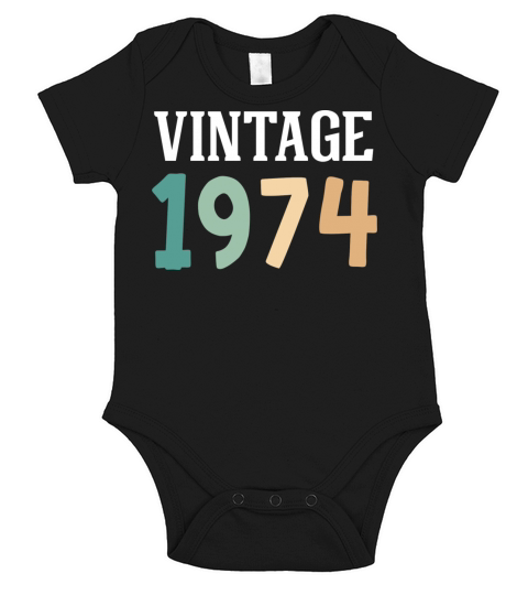 Vintage 1974 48th Birthday Short Sleeve Baby One-Piece