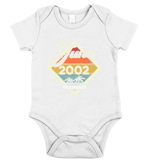 Vintage 20th Birthday June 2002 Sports Gift Short Sleeve Baby One-Piece