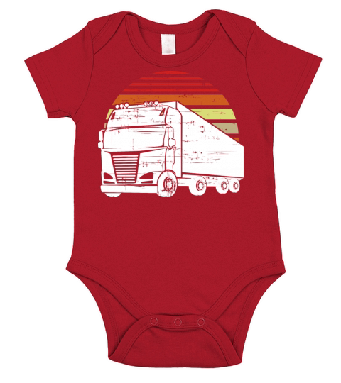 Vintage Truck Trucker Artwork Short Sleeve Baby One-Piece