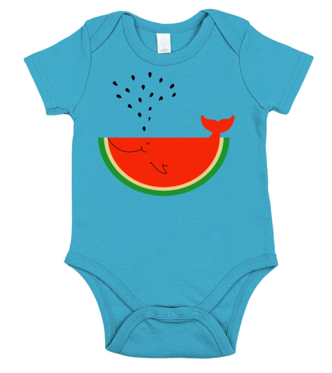 Watermelon Whale Short Sleeve Baby One-Piece