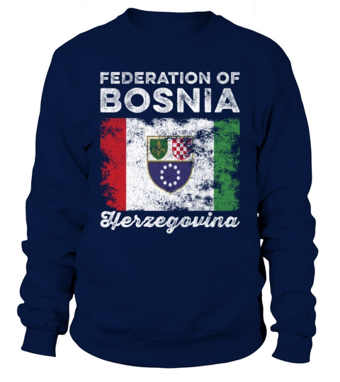 Bosnia and Herzegovina Flag Distressed Sweatshirt Unisex