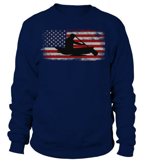 Canoe Canoeing Usa American Flag Sweatshirt Unisex
