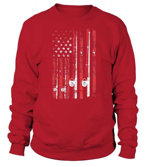 Vintage American Flag Fishing Pole shirt Sweatshirt Unisex