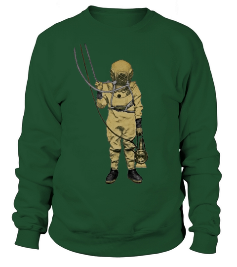 Vintage Diver with Diving Helmet and UW Lantern Sweatshirt Unisex
