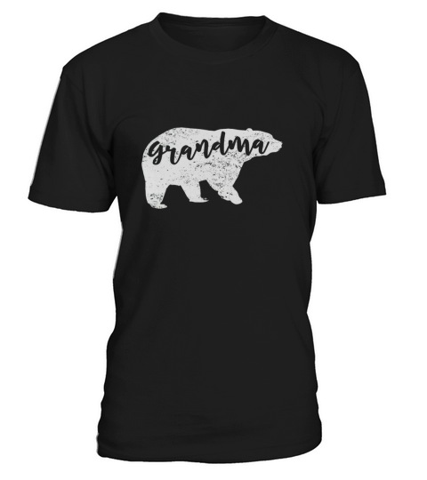 grandma bear t shirt grandma life tee distressed edition z2r Black T-Shirt Unisex