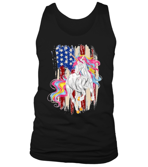Americorn Patriotic Unicorn America Stars Flag shirt Tank Top Unisex