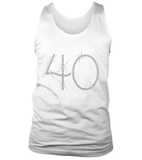 Faux Rhinestone 40th Birthday Womens T-Shirts Tank Top Unisex