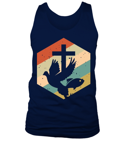 Retro Vintage Jesus Cross Dove Fish Tank Top Unisex