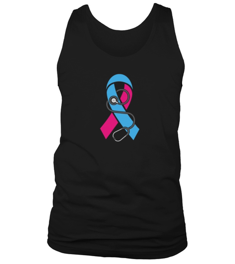 Stethoscope-Pregnancy Infant Loss Awareness Ribbon Tank Top Unisex