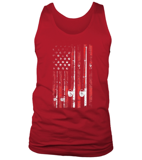 Vintage American Flag Fishing Pole shirt Tank Top Unisex
