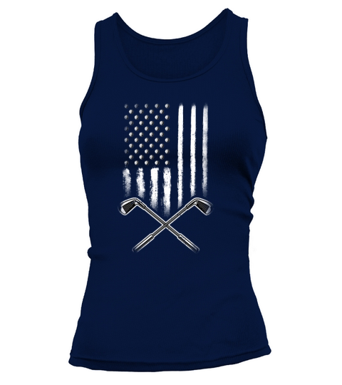 American USA Flag Golf Patriotic Golfer Golfing Tank top Woman