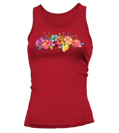 Bright Flowers Summer Watercolor Peonies Tank top Woman
