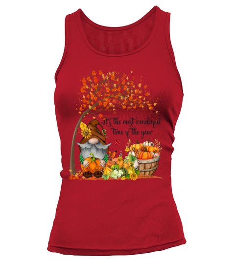 Fall Pumpkin Gnome Maple Leaves Sunflowers Tank top Woman