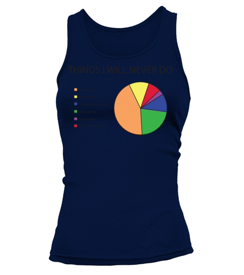 Things I will never do pie chart Tank top Woman