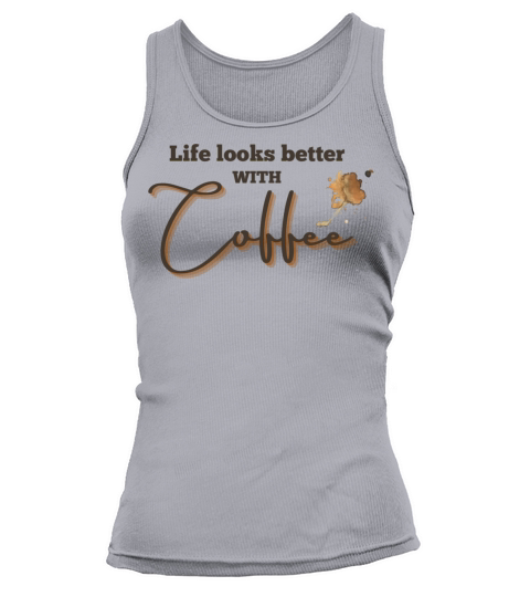 White And Brown Minimalist Coffee Quotes Tank top Woman