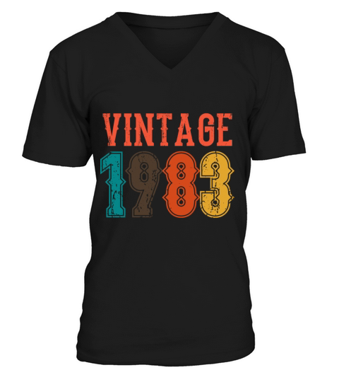 1983 Born Birthday Dad Vintage 1983 V-Neck T-shirt