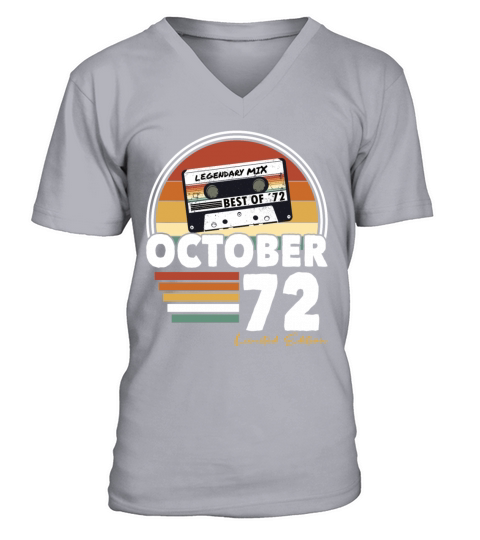 50th birthday vintage october 1972 limited edition V-Neck T-shirt