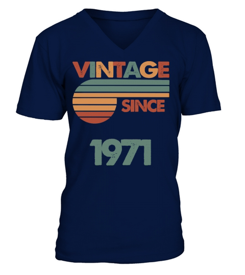 51th Vintage Birthday 1971 V-Neck T-shirt