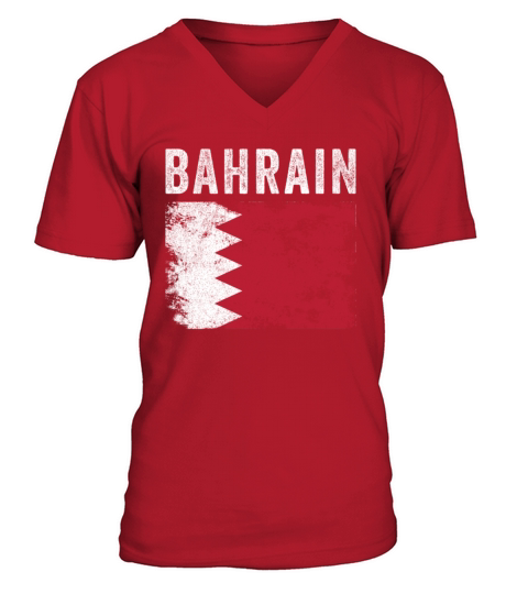 Bahrain Flag Distressed - Bahraini Flag V-Neck T-shirt