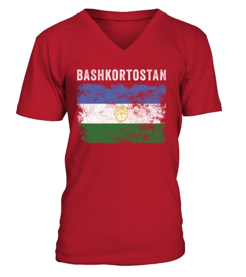 Bashkortostan Flag Vintage Bashkir Flag V-Neck T-shirt