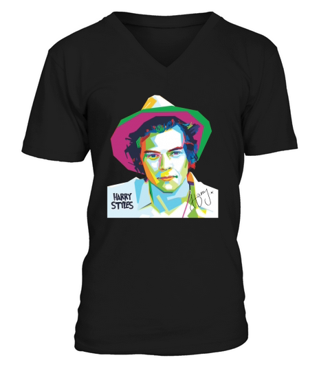 Colorful Harry Styles art autographed shirt V-Neck T-shirt
