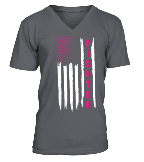 FIGHTER BREAST CANCER V-Neck T-shirt