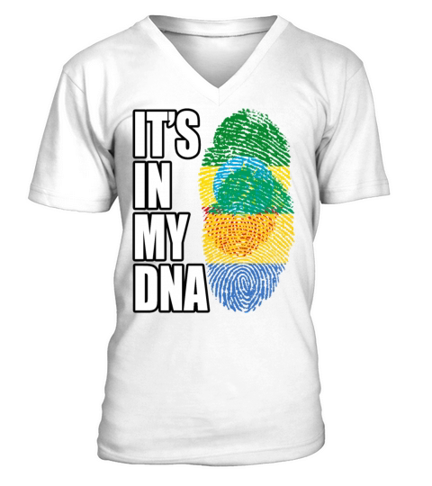 Gambian And Ethiopian Mix Heritage DNA Flag V-Neck T-shirt
