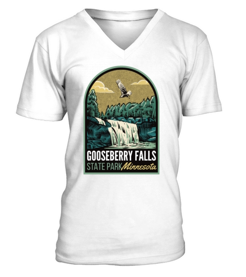 Gooseberry Falls State Park Minnesota Vintage V-Neck T-shirt