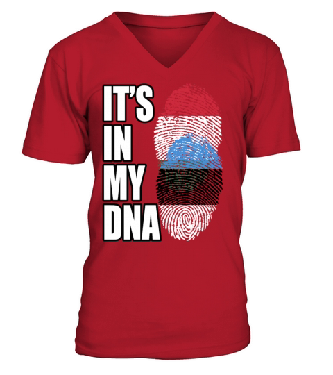 Hungarian And Estonian Mix Heritage DNA Flag V-Neck T-shirt