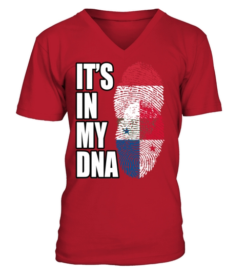 Hungarian And Panamanian Mix Heritage DNA Flag V-Neck T-shirt