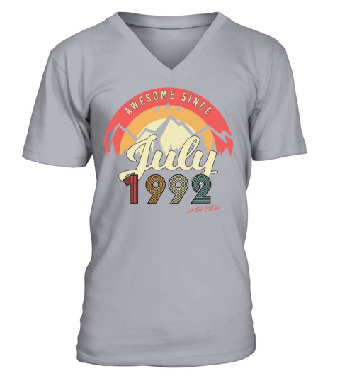 July 1992 30th Birthday V-Neck T-shirt