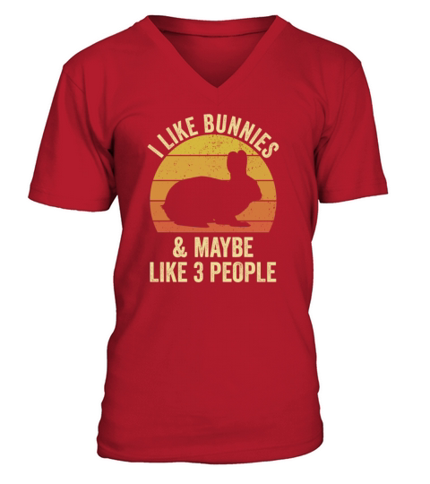 Like Bunnies And Maybe Like 3 People Funny Rabbit V-Neck T-shirt