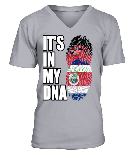 Malawian And Costa Rican Mix Heritage DNA Flag V-Neck T-shirt