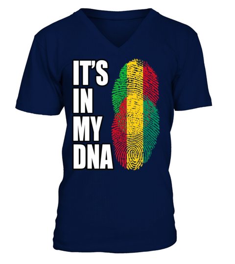 Malian And Guinean Mix Heritage DNA Flag V-Neck T-shirt