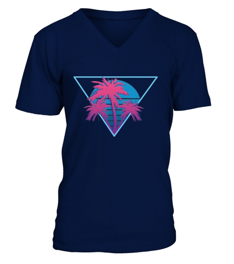 Retro 80s Vaporwave Synthwave Aesthetic 1980s Style Gift V-Neck T-shirt