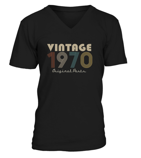 Retro Vintage 1970 Original Parts 49Th Birthday V-Neck T-shirt