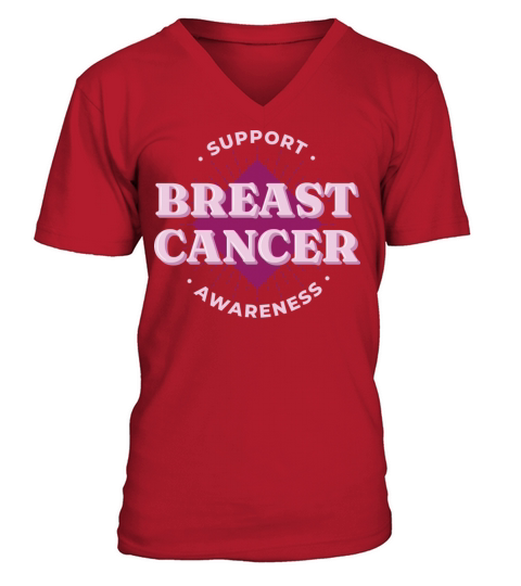 Support Breast Cancer Awarness Support Breast Canc V-Neck T-shirt