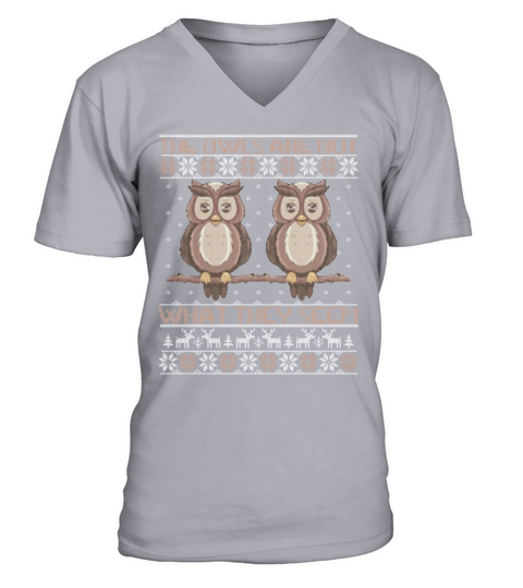 The Owls Are Not What They Seem Funny Christmas V-Neck T-shirt