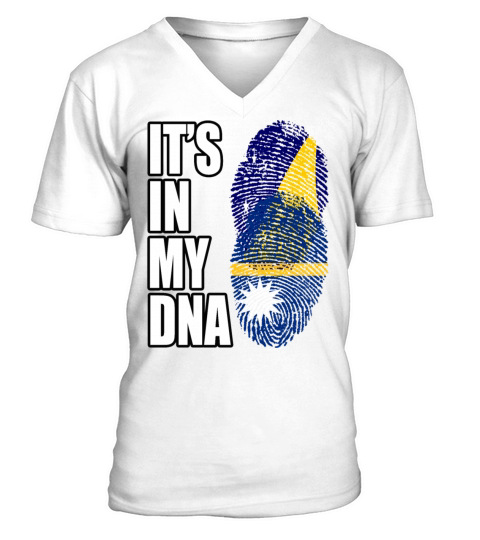 Tokelauan And Nauruan Mix Heritage DNA Flag V-Neck T-shirt