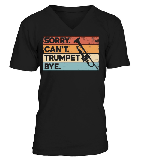 Trumpet Player Vintage Retro V-Neck T-shirt